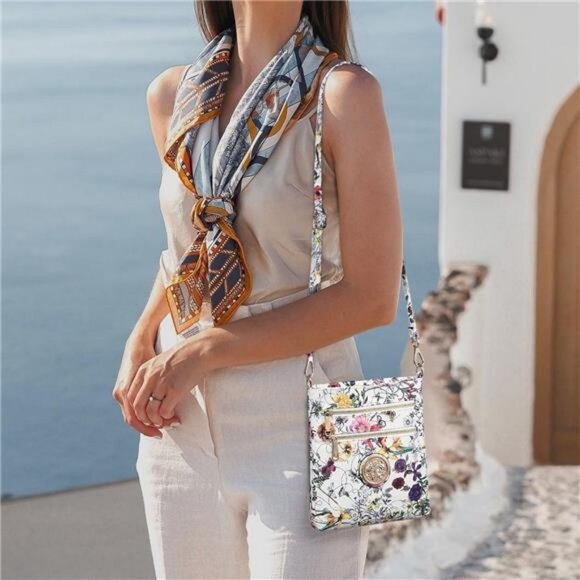 Women Small Crossbody Bag Lightweight Shoulder Purses Multi Zipper - Picture 6 of 7